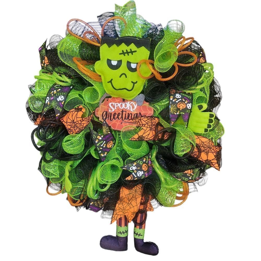 Halloween wreath/ frankenstien